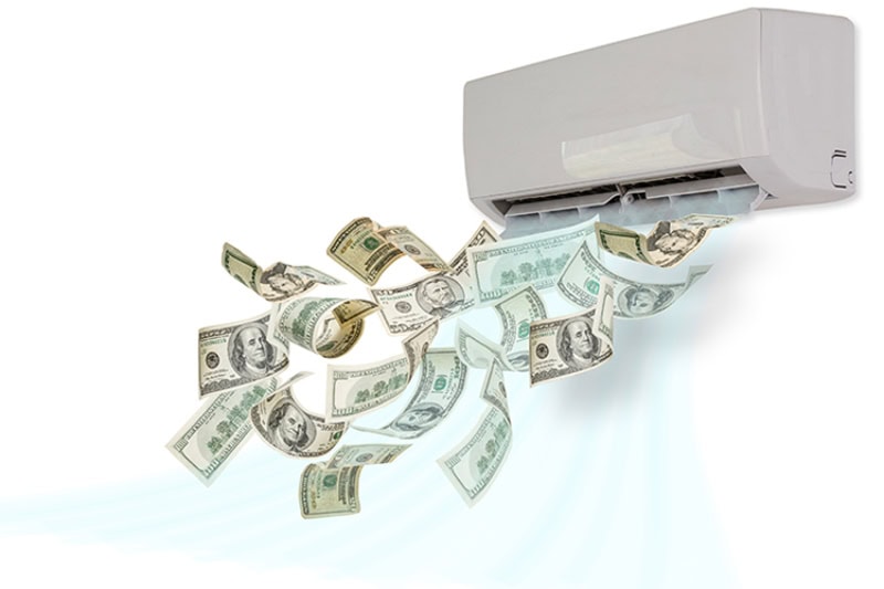 air conditioner blowing money out of vent.