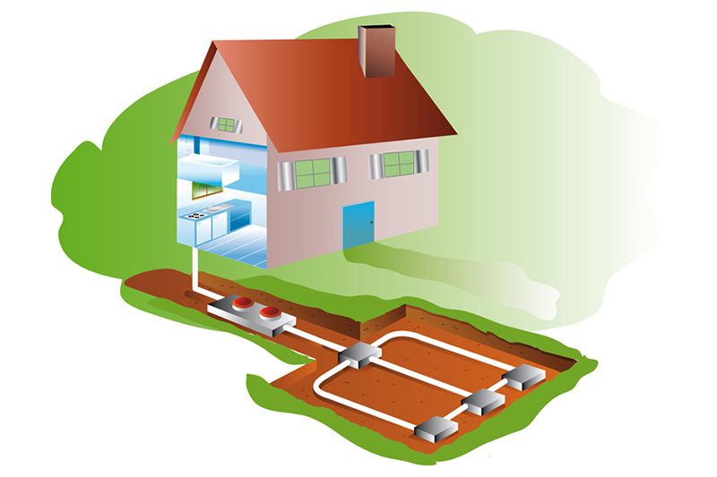 Image of the schematics of a home with geothermal. 5 Things You Should Know About Geothermal Maintenance.